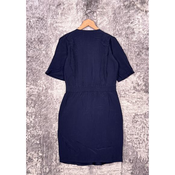 Sessun Dress Medium Womens Blue Cross Front Short Sleeve Mini - Picture 3 of 9